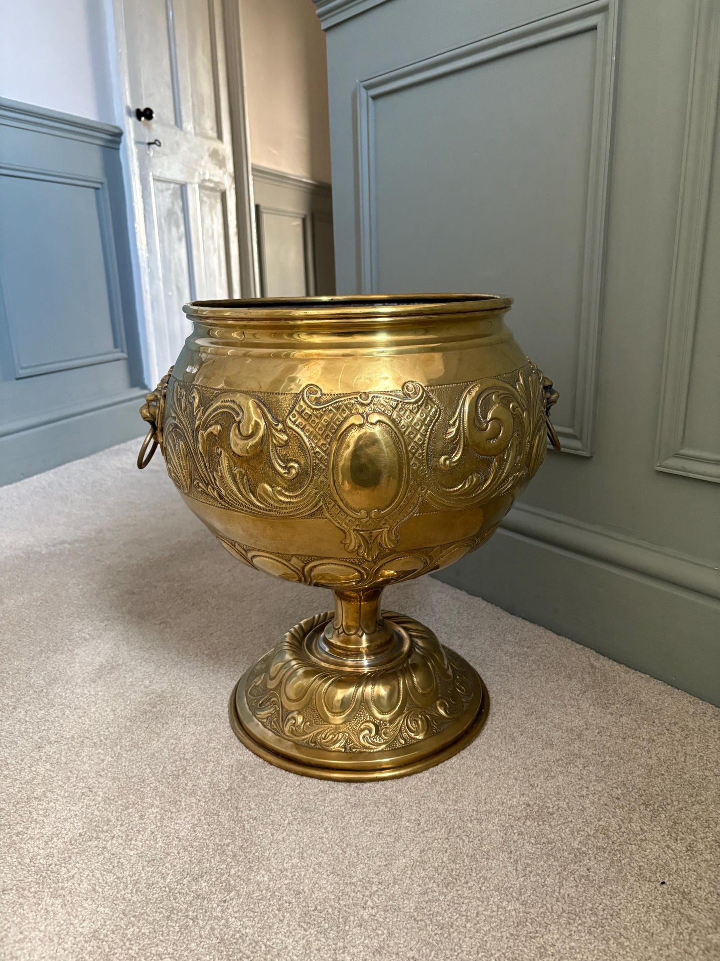 Brass Jardiniere, Antique Planter, Home Decor