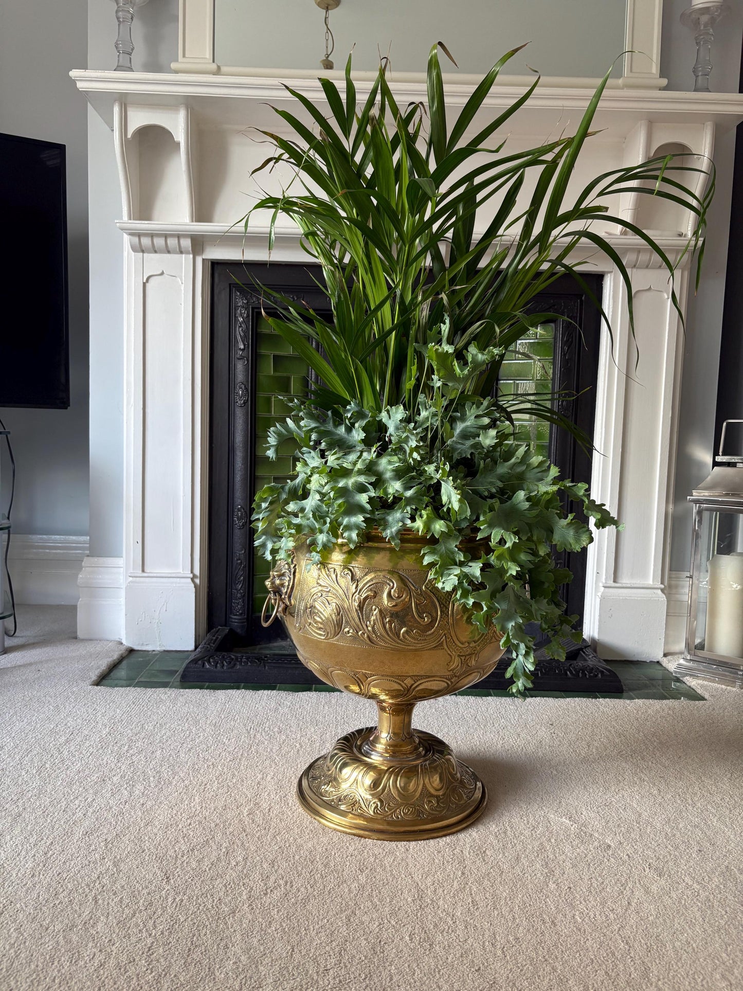Brass Jardiniere, Antique Planter, Home Decor