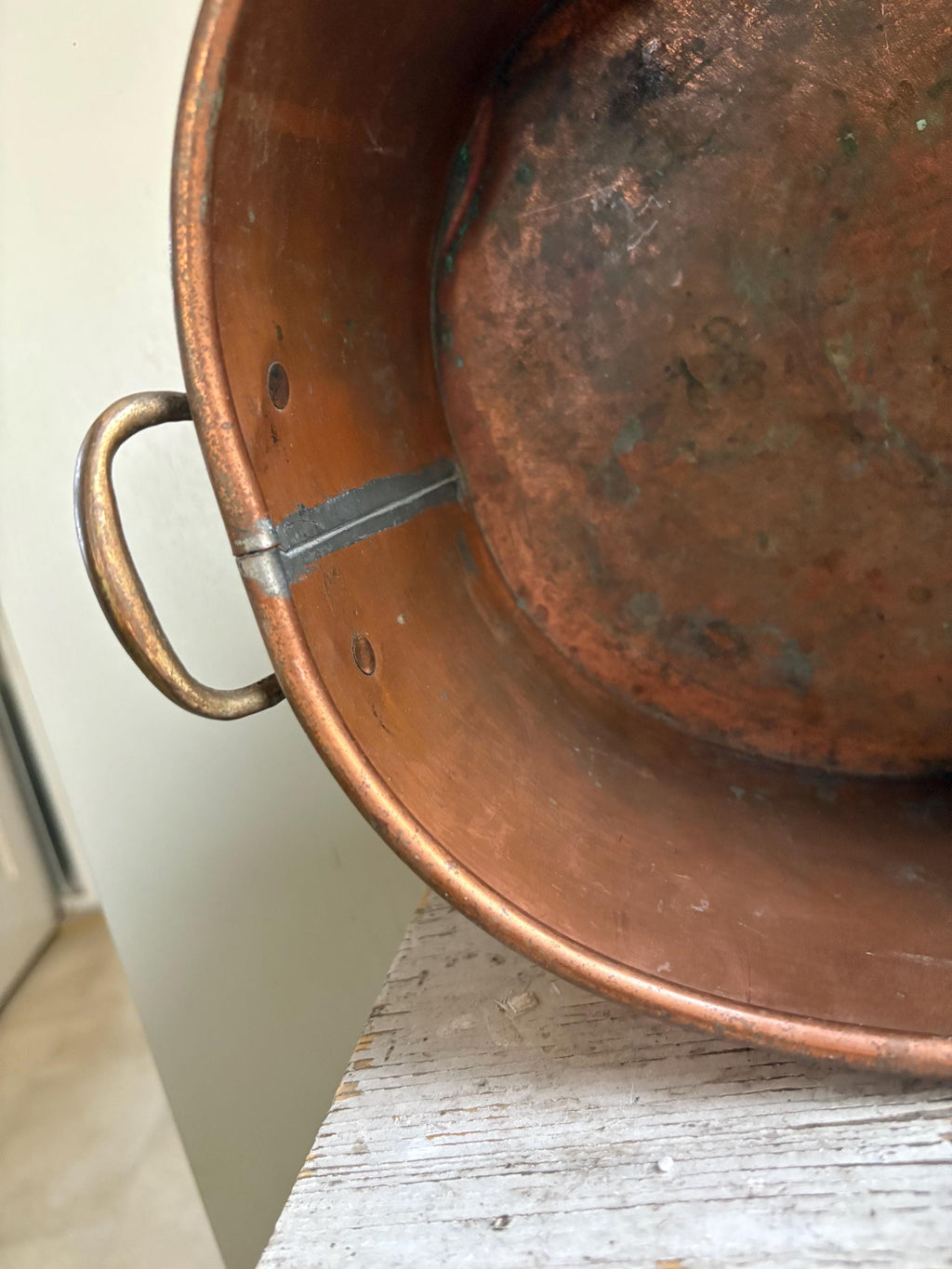 Large Oval Copper Planter