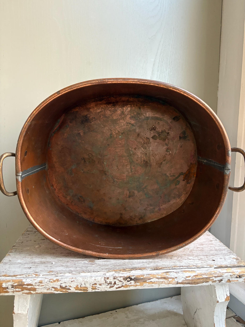 Large Oval Copper Planter