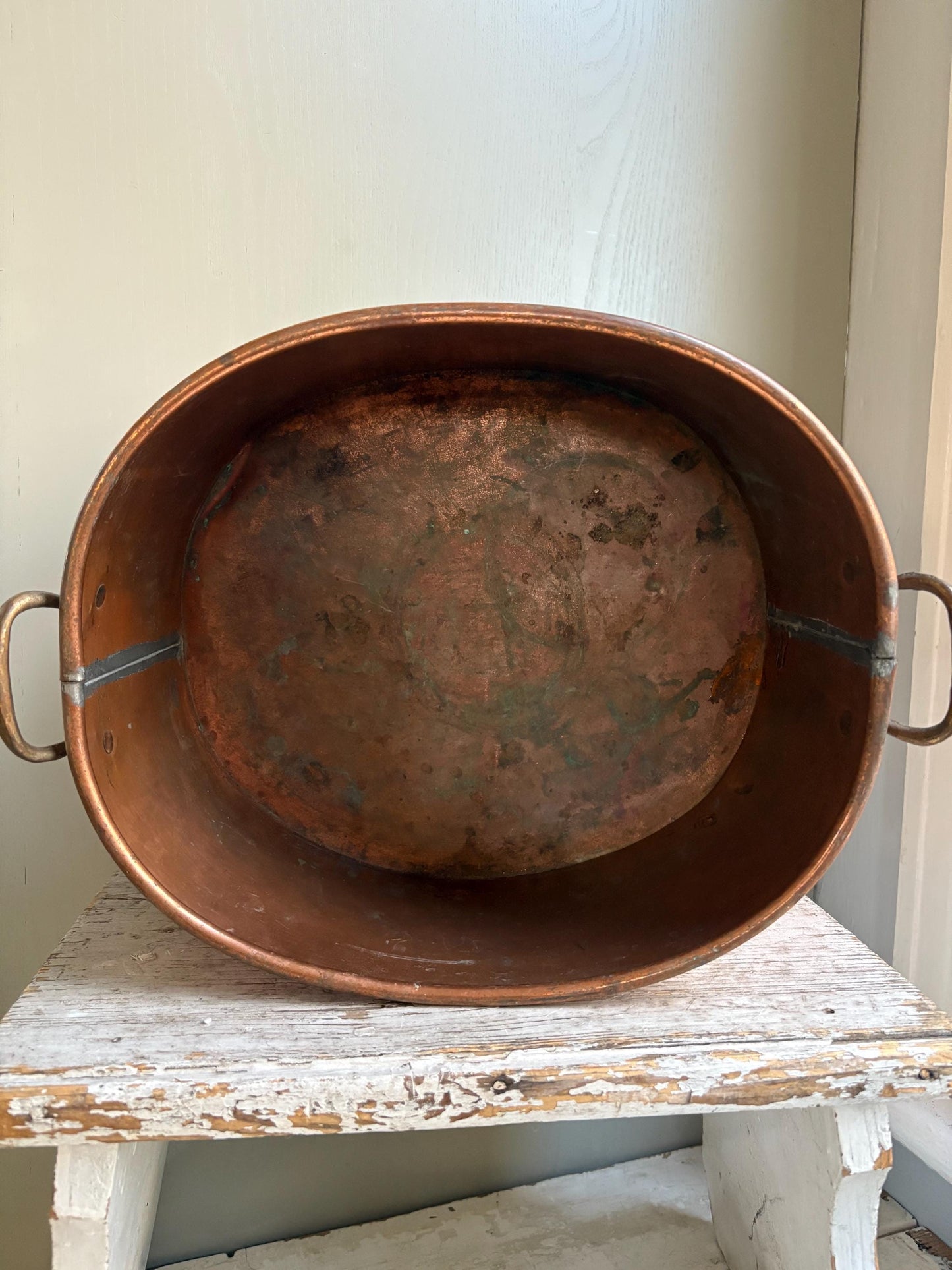 Large Oval Copper Planter