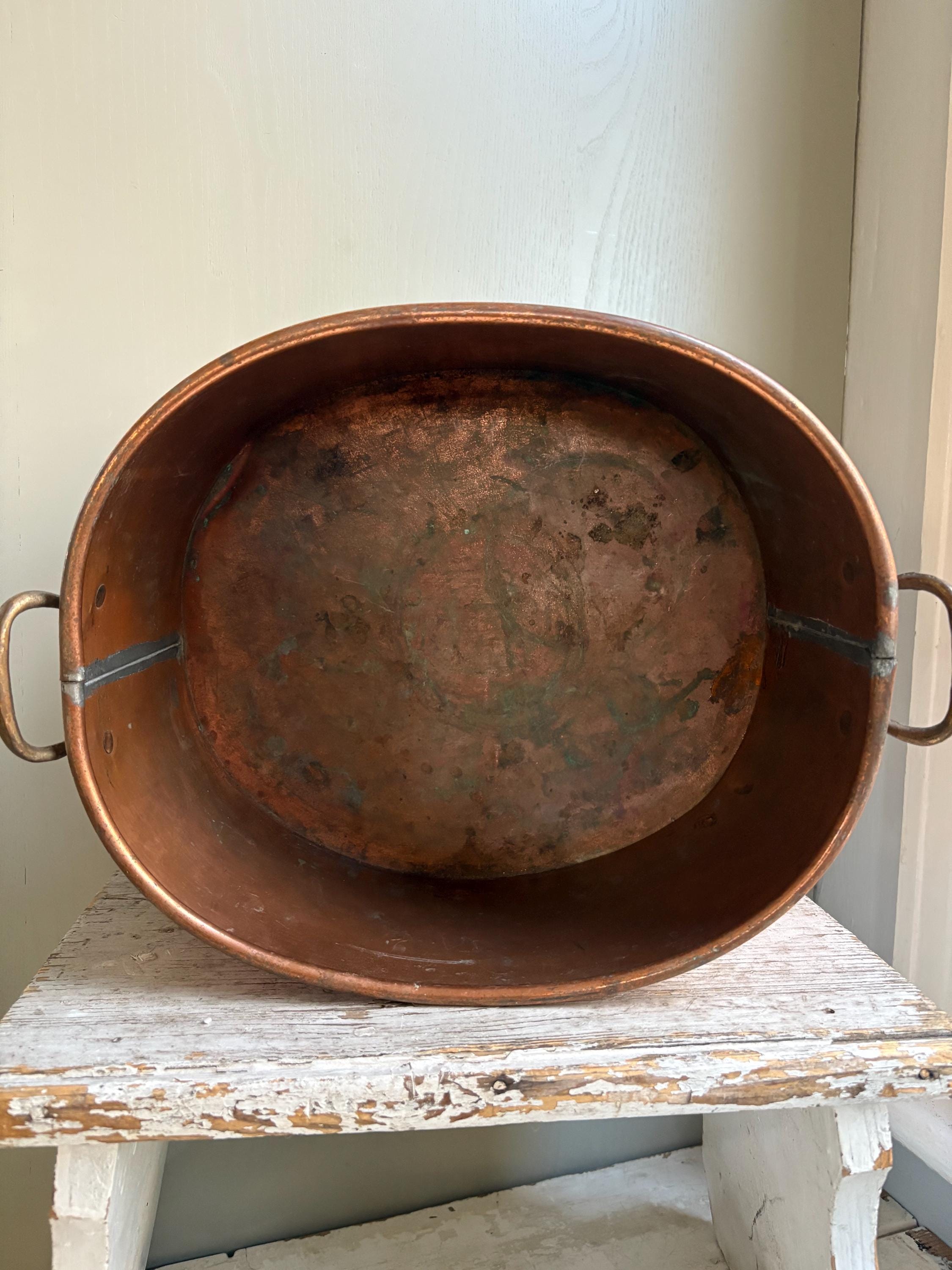 Large Oval Copper Planter