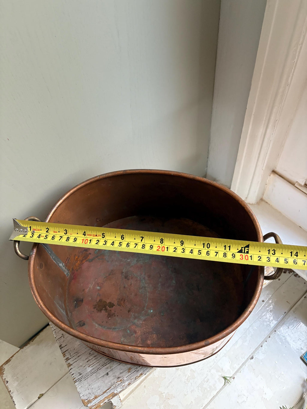 Large Oval Copper Planter