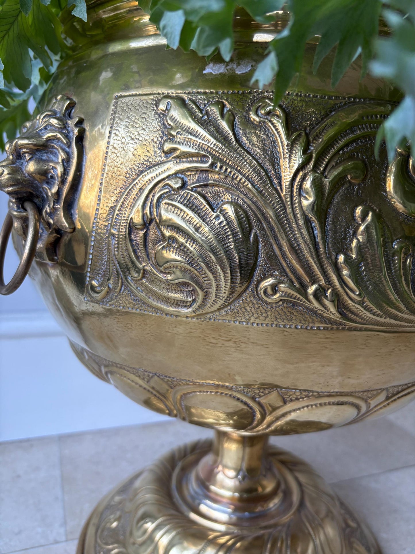 Brass Jardiniere, Antique Planter, Home Decor