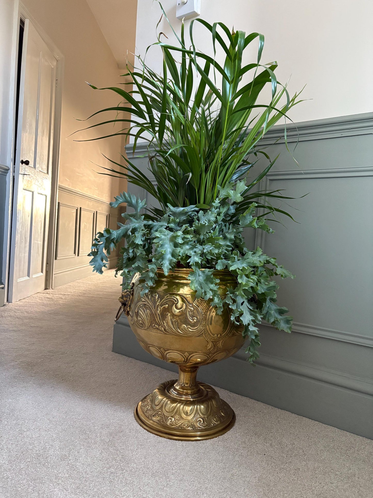 Brass Jardiniere, Antique Planter, Home Decor