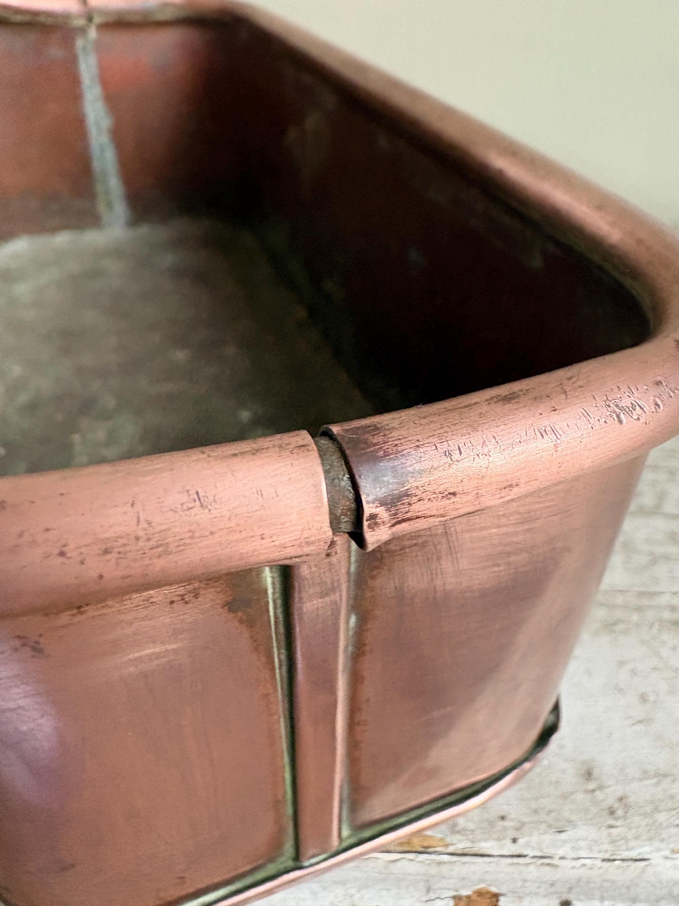 Small Vintage Copper Trough, Windowsill Planter, Kitchenalia