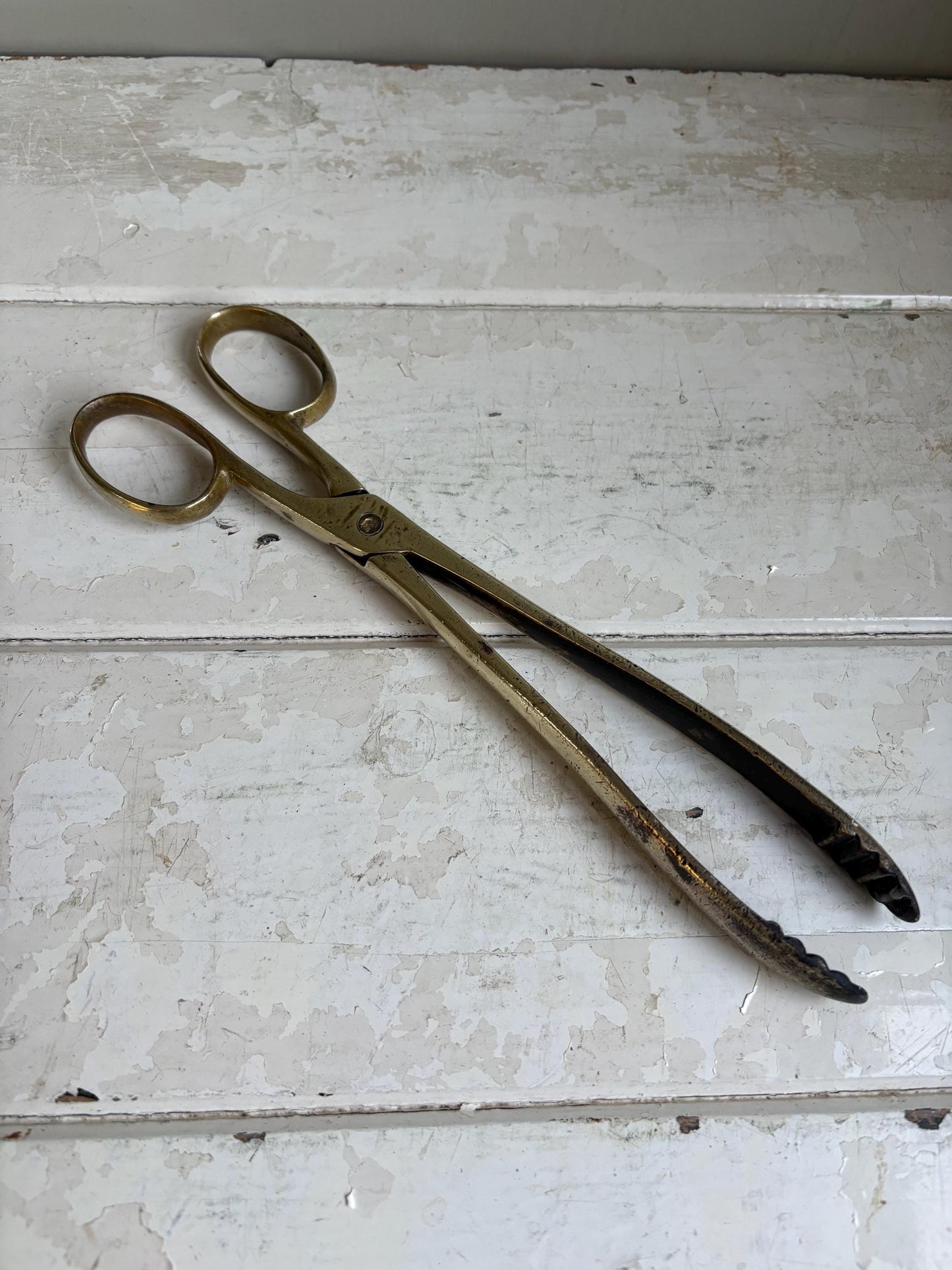 Brass Coal Tongs, Coal Scissors, Fireplace Accessories