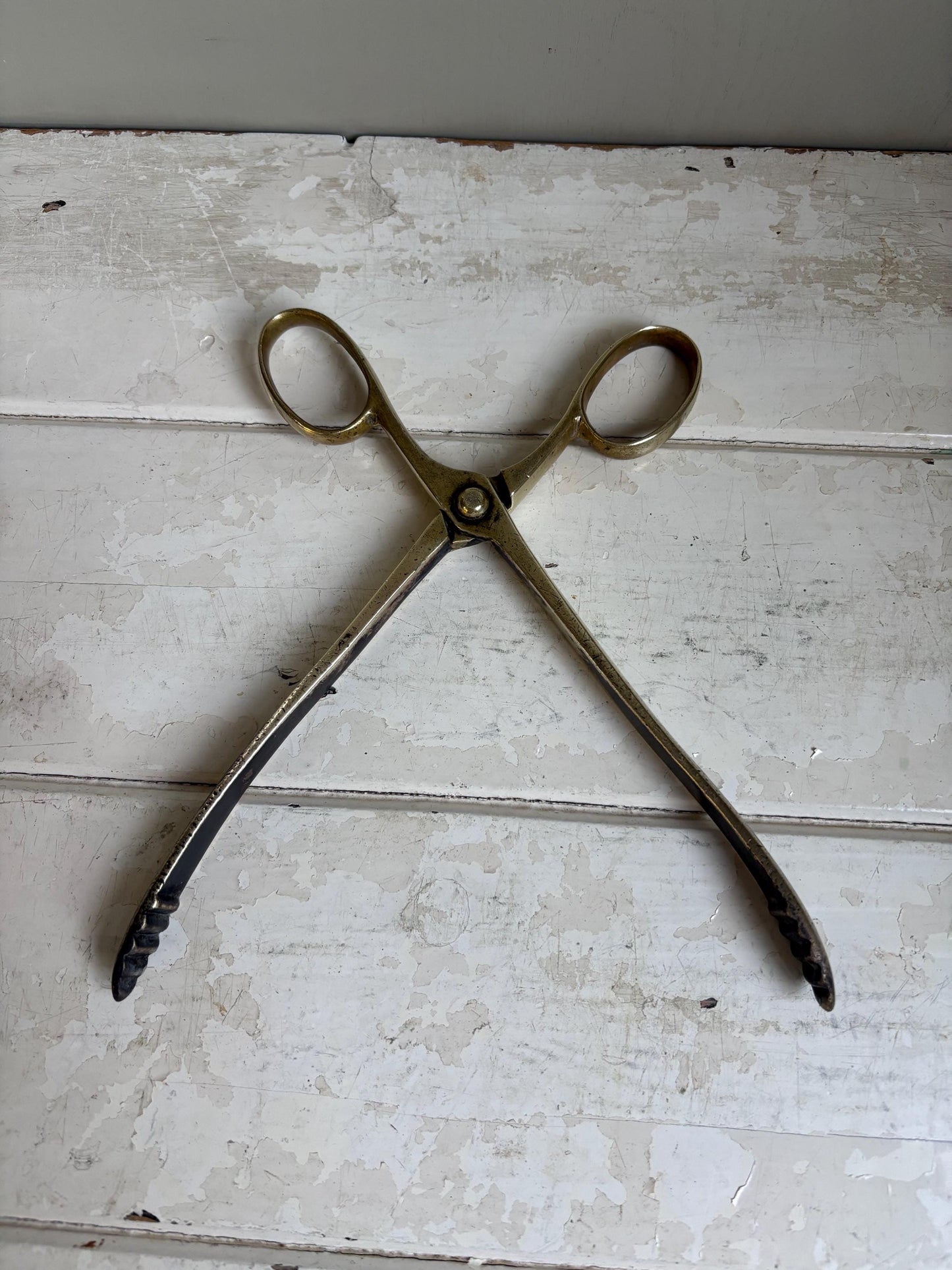 Brass Coal Tongs, Coal Scissors, Fireplace Accessories