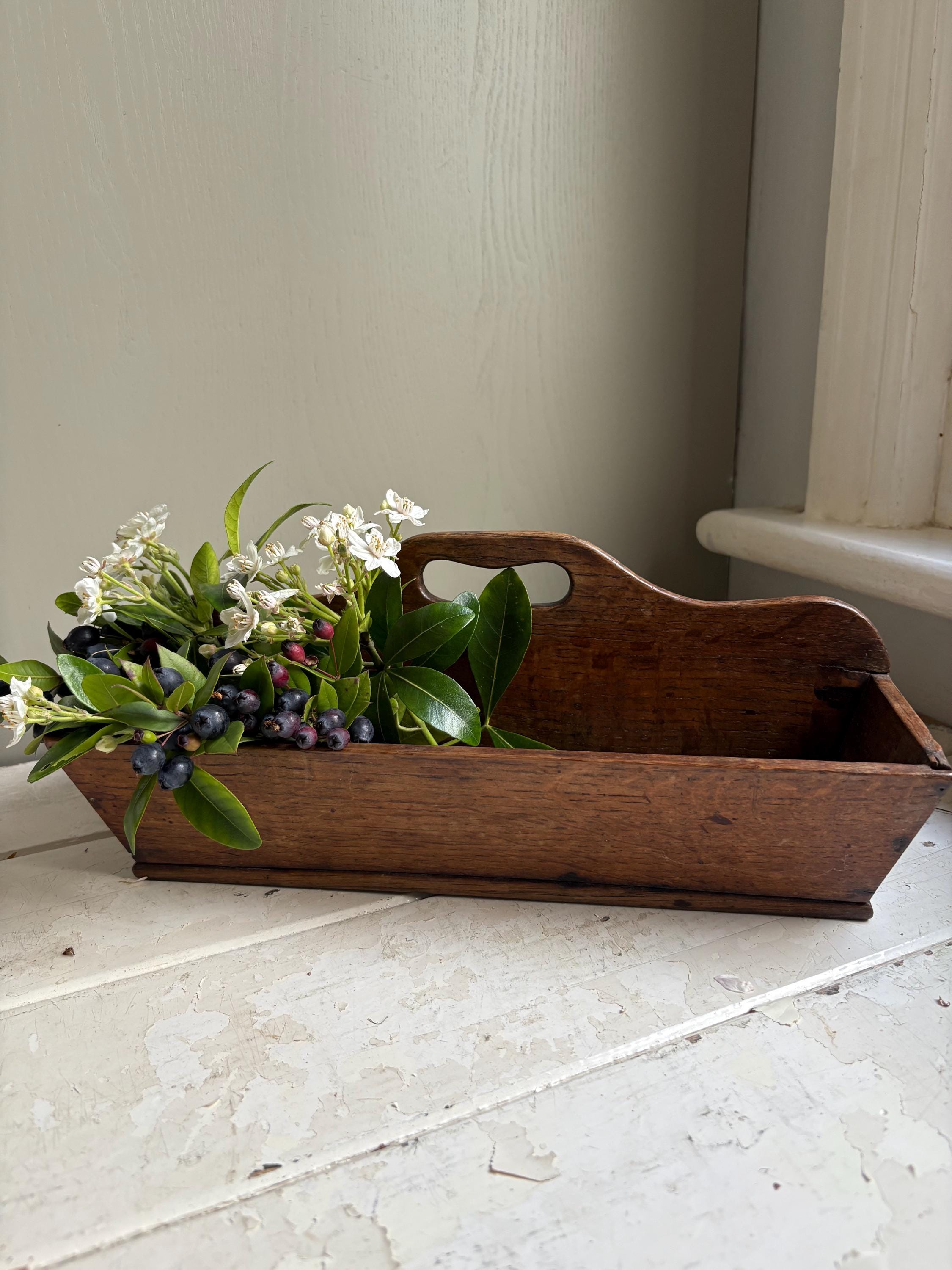 Antique Wooden Cutlery tray, Housemaids Trug,Wooden Trug.