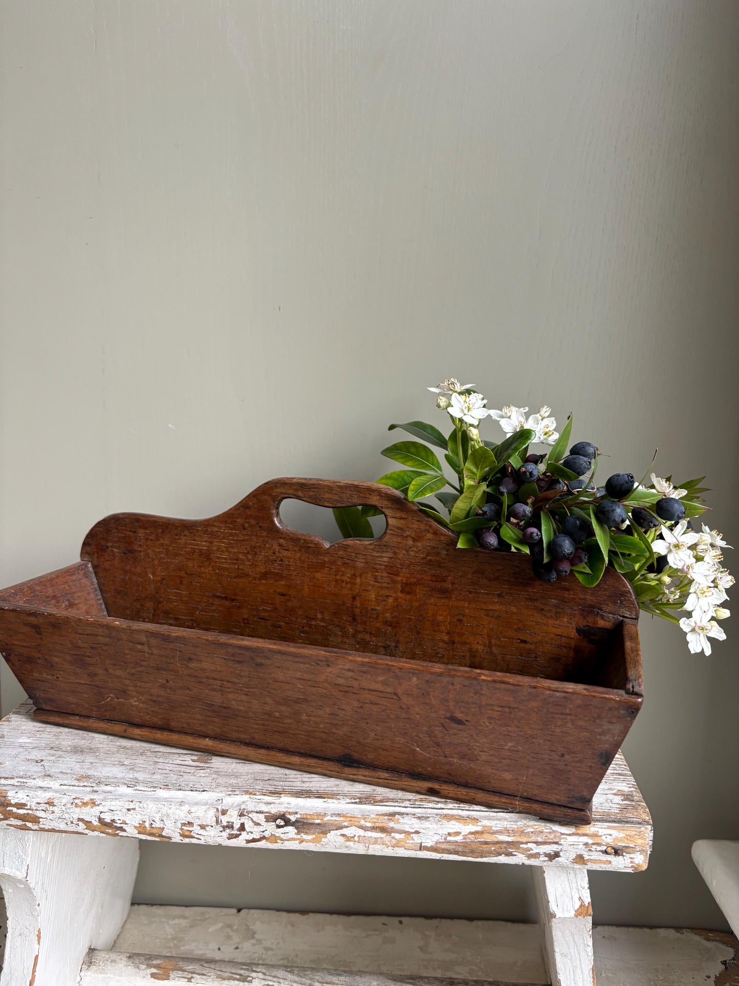 Antique Wooden Cutlery tray, Housemaids Trug,Wooden Trug.