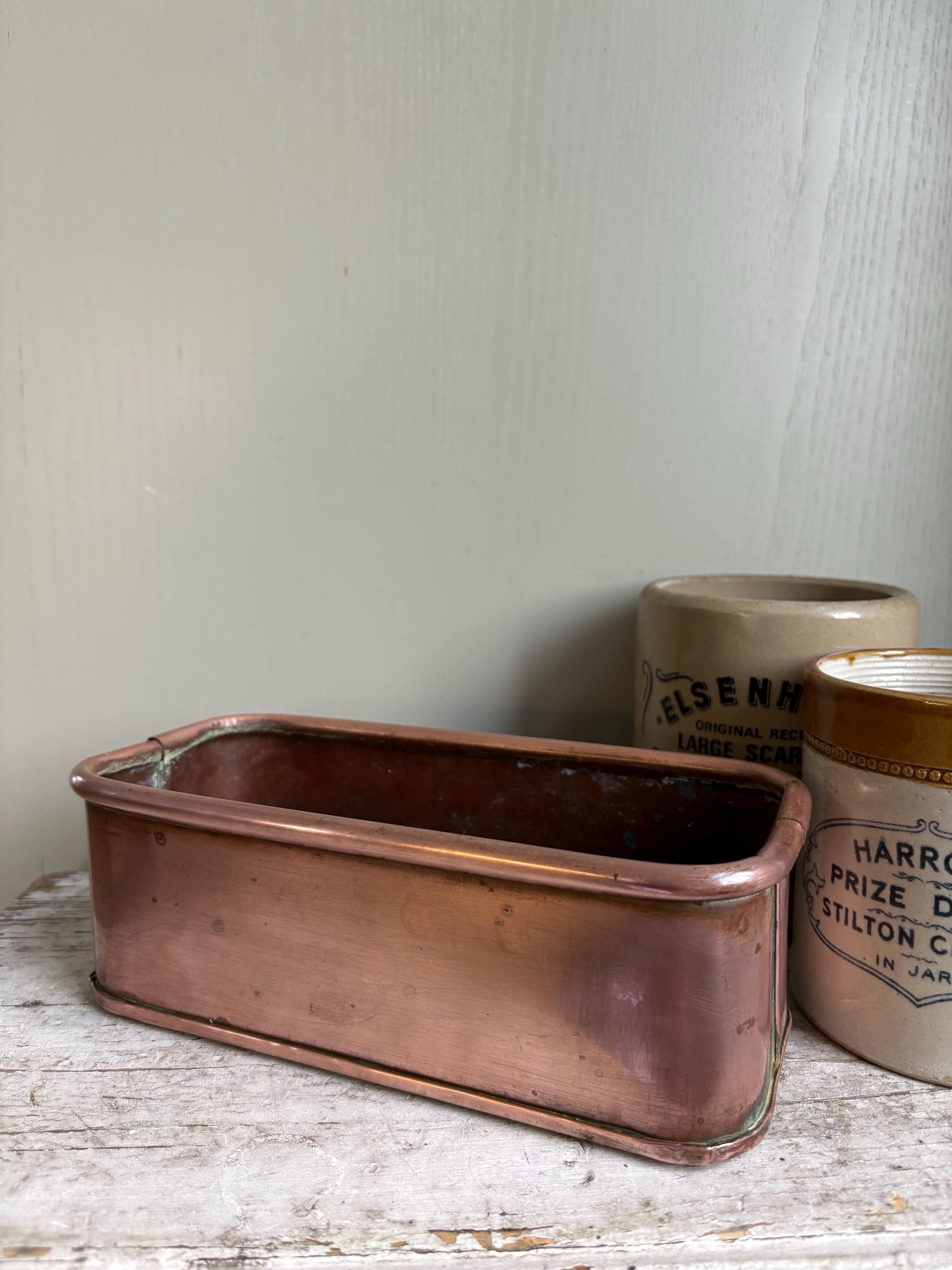 Small Vintage Copper Trough, Windowsill Planter, Kitchenalia