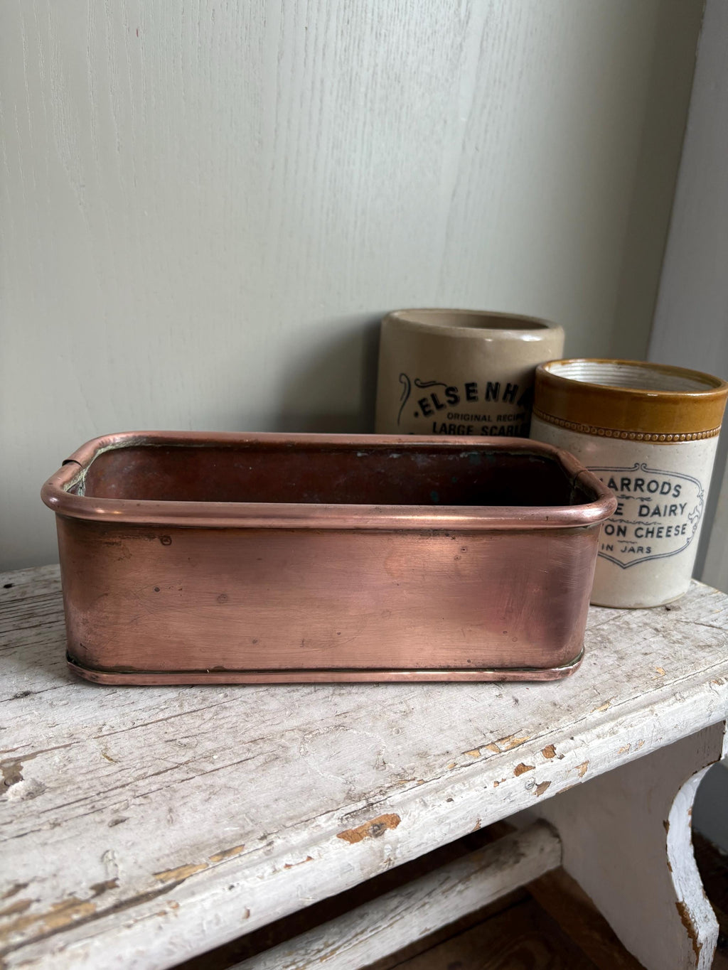 Small Vintage Copper Trough, Windowsill Planter, Kitchenalia