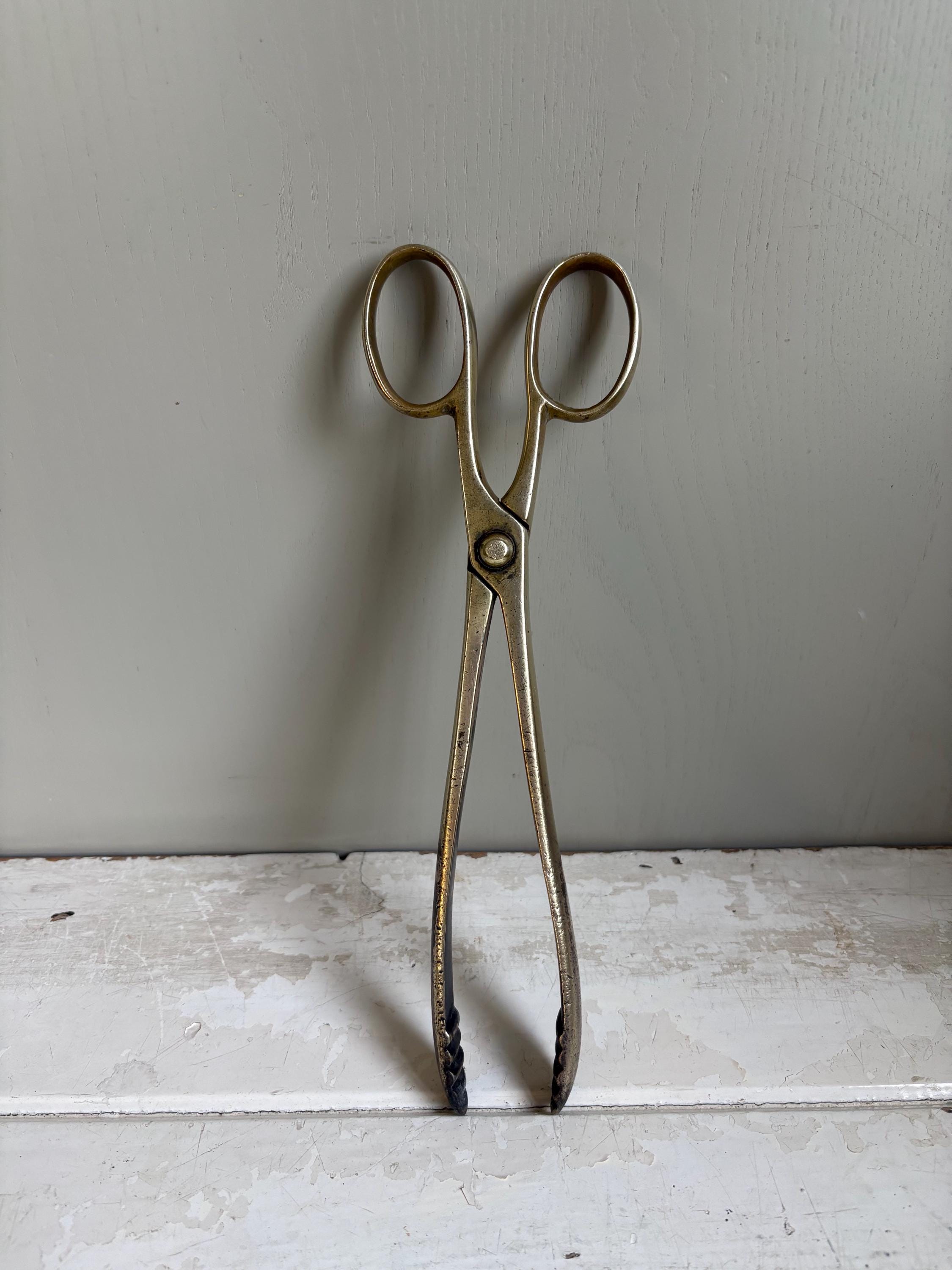Brass Coal Tongs, Coal Scissors, Fireplace Accessories