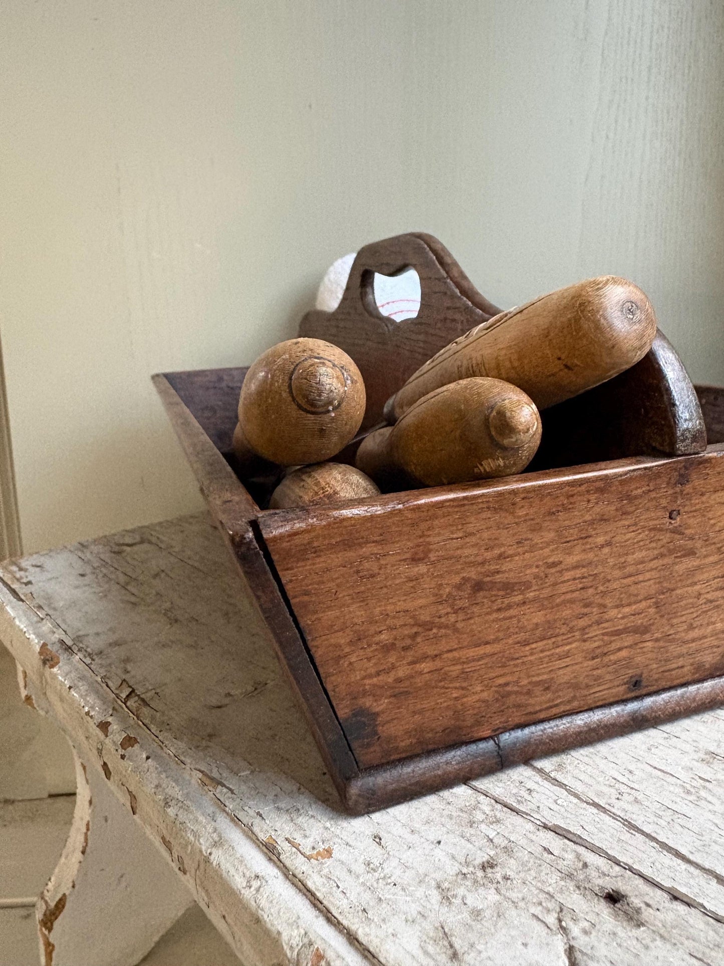 Antique Wooden Cutlery tray, Housemaids Trug,Wooden Trug.