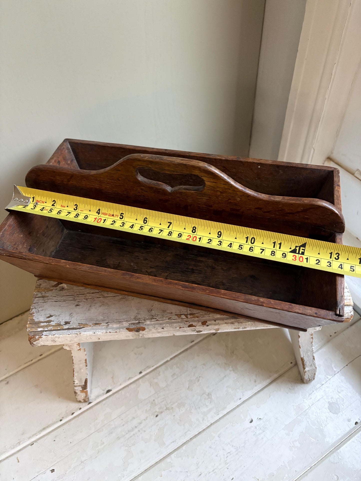 Antique Wooden Cutlery tray, Housemaids Trug,Wooden Trug.